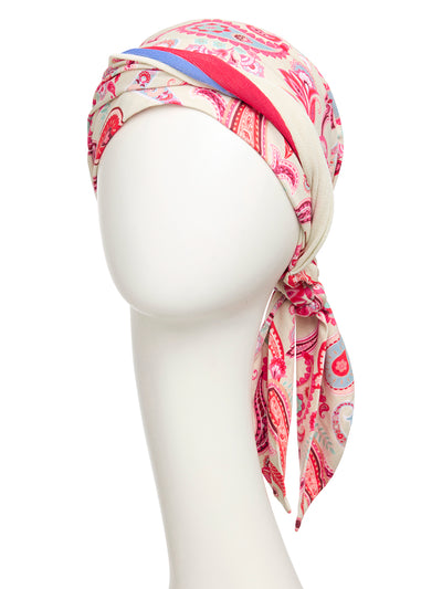 Beatrice - Turbante con nastri corti in viscosa di bambù - Fantasia - 1419-4078