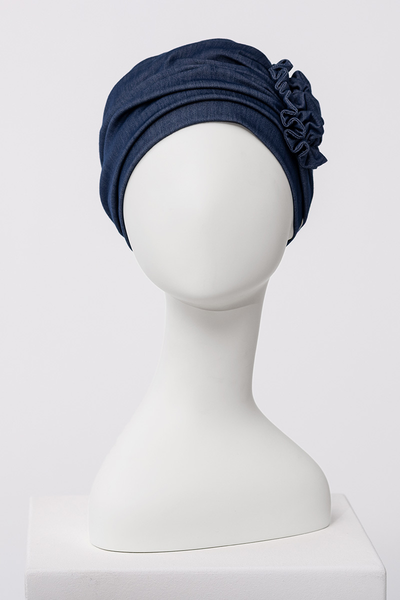 Turbante Lotus - Cuffia in bambù/tencel/poliestere - Denim 1613-4131