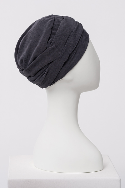 Aria - Turbante in poliestere/viscosa di bambù – Grigio/Blu 3050-4154