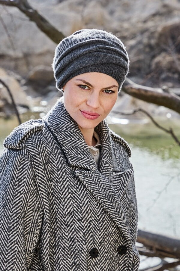 Aira - Copricapo in lana merino e cashmere - grigio scuro 1595-4084